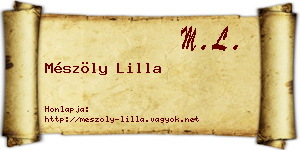 Mészöly Lilla névjegykártya